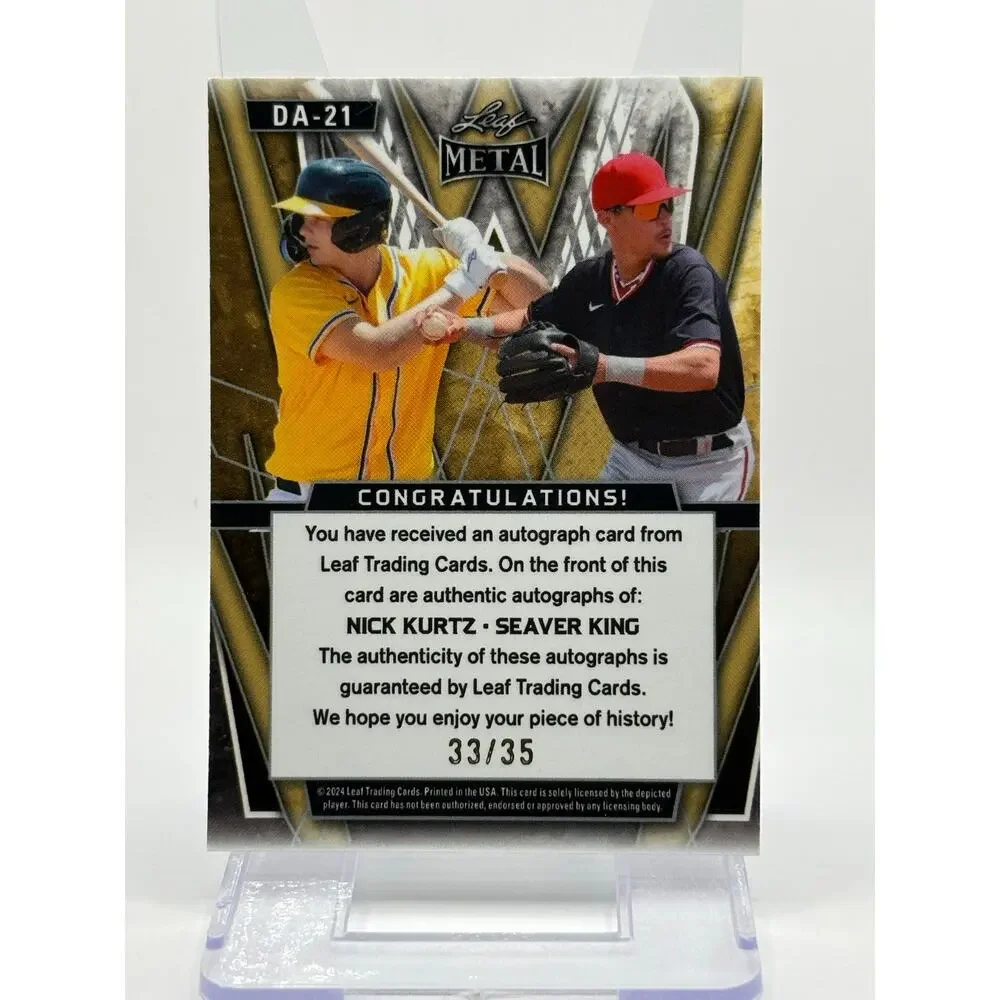 2024 Leaf Metal Nick Kurtz Seaver King Prismatic Silver Dual Auto 33/35 SP
